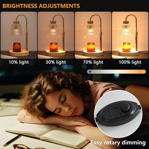 Scaldacera Elettrico Dorato con Timer e Dimmer, Lampada Profumata a 2 Lampadine, Scaldacandele per la Festa della Mamma e Compleanni - Product Image 2