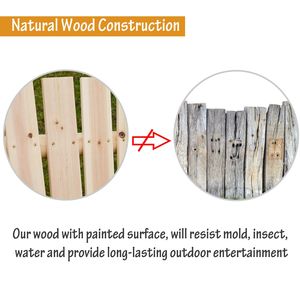 Dondolo da Esterno Rustico da 6,5 Piedi per 2 Persone con Gambe in Legno Massello, Cuscino in Rattan Impermeabile, Dondolo da Giardino Naturale - Product Image 6