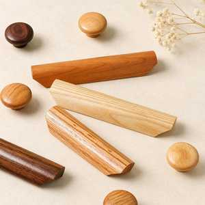 Manijas Modernas de Madera Sólida para Puertas, Herrajes de Madera Natural para Interiores, Dormitorios, Baños, Cocinas, Suministro de Muebles - Product Image 2