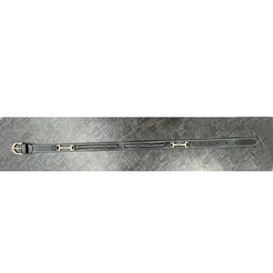 Ceinture en cuir noir rembourrée faite à la main de luxe pour hommes et femmes |   Ceinture de créateur avec boucle en laiton et surpiqûres décoratives - Product Image 4