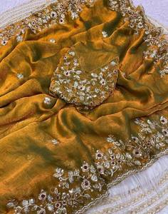 Indian Ethnic Fancy Designer Partywear Saree with Sequins Work for All Special Occasion and Function for Women Trendy Outfit - Product Image 3