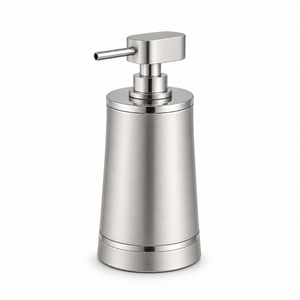 Distributeur de savon en acier inoxydable à facettes, flacon pompe à savon liquide en métal antirouille, récipient à lotion géométrique pour la décoration d'hôtel - Product Image 6