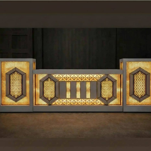 Mostrador de buffet con patrones geométricos modernos e iluminación integrada - Product Image 1