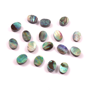 Lot en gros de cabochons ovales en nacre naturelle 5x7 mm, dos plat, calibrés, pierres précieuses en vrac pour la fabrication de bijoux - Product Image 3