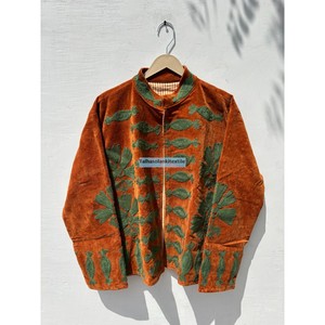 Wholesale B2B Exporter Handmade <b>Velvet</b> Suzani Embroidered <b>Jacket</b> Full Sleeve No Closure Autumn <b>Women's</b> <b>Jacket</b> - Product Image 1