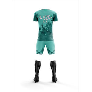 Maillots et shorts de football personnalisables pour hommes, 100% polyester, impression par sublimation, séchage rapide, respirant, uniformes écologiques - Product Image 3