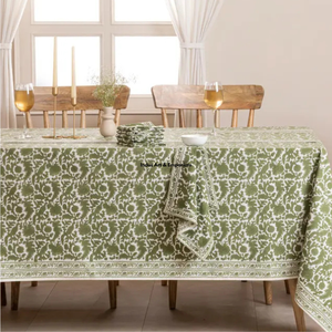 Indian Handmade Premium Quality Eco-friendly Floral Pattern Cotton <b>Table</b> <b>Cover</b> Modern Style for Wedding Use - Product Image 5