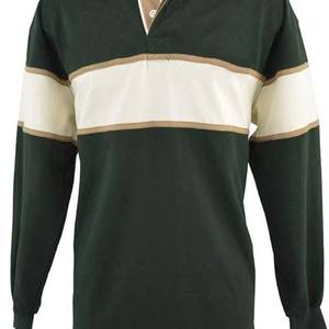 เสื้อรักบี้แขนยาวผู้ชายสีตัดกันพร้อมโลโก้แบบกำหนดเอง ระบายอากาศได้ดี ป้องกันแบคทีเรีย แห้งเร็ว เหมาะสำหรับผู้ใหญ่ - Product Image 4