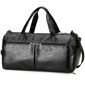 Custom Luxury Organizer PU Leather Unisex Men Large Capacity Waterproof Fashionable Simple Fitness Gym Duffle Duffel Travel <b>Bag</b> - Product Image 1