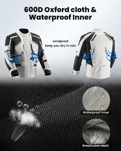<b>Motorcycle</b> <b>Jacket</b> Adventure Unisex Riding Armored Airflow Dirt Bike Touring Waterproof Full Sleeve <b>Buffalo</b> Leather Winter All - Product Image 3