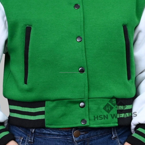 Veste universitaire de haute qualité pour hommes et femmes veste en molleton de coton Letterman College avec traitement enduit à col montant - Product Image 5