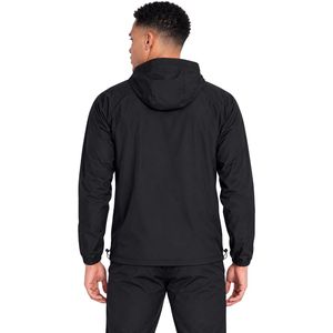 Veste technique noire pour homme, légère, à capuche, à manches longues, veste de sport décontractée, coupe-vent d'extérieur avec poche avant, vêtement de sport - Product Image 3