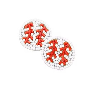 Boucles d'oreilles pendantes brodées de perles de rocaille faites à la main, bijoux perlés purs faits à la main, accessoires de mode en gros - Product Image 3
