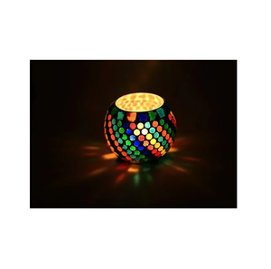 Wholesale Price Round Shape Glass Mosaic Candle Holder Moroccan <b>Lanterns</b> Tealight Holder Candlestick for Wedding Decor - Product Image 2