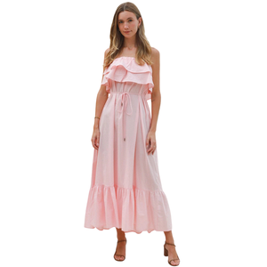 Vestido largo floral para mujer, vestido informal de verano con lazo frontal y corte en A - Product Image 2