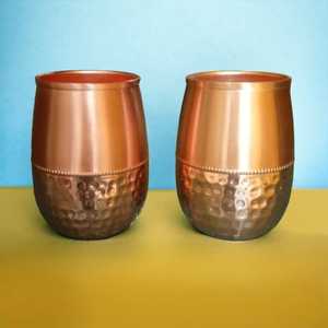 Gobelet en cuivre à paroi simple, isolé, design martelé moderne, pour adultes, voyage, boissons chaudes, bouchon à vis sécurisé, bouteille d'eau potable - Product Image 1