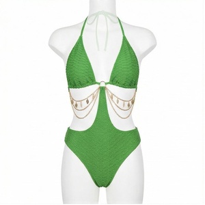 Ensemble de yoga 2 pièces imprimé papillon bleu avec finition dorée, body à col en V profond et jupe portefeuille longueur genou - Product Image 1