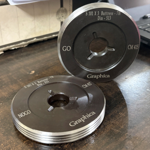 Juego de calibres de rosca para contragolpes AUGST LINES GO NOGO de 2-1/4", 2-1/2", 3", 3-1/2", 4", 5", 6" para verificar roscas externas de contragolpes - Product Image 1