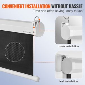 Pantalla de Proyección Retráctil Manual Portátil de 100 Pulgadas 16:9 4K 1080 HD con Función de Bloqueo Automático para Películas en Casa - Product Image 5