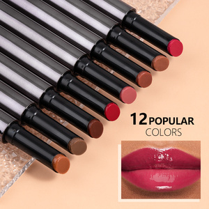 10-Color pressed lipstick soft and smooth mirror hydration lipstick pencil moisturizing <b>lip</b> gloss Wholesale - Product Image 2