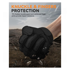 Gants tactiques pour hommes compatibles avec les écrans tactiles, protection rigide des phalanges et rembourrage de la paume pour la conduite à moto - Product Image 2