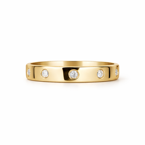 Magnifique Bague de Fiançailles Empilable en Or Massif 10K 14K 18K avec Diamant de Laboratoire Rond Certifié IGI Couleur DEF Pureté VS VVS - Product Image 1