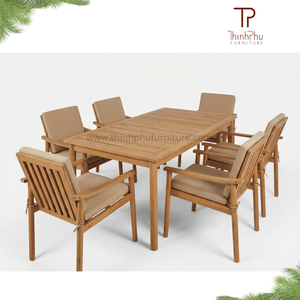 Avani <b>Dining</b> Set Eco-friendly Outdoor Furniture Garden Acacia Wood Sofa Set Cushions <b>Foldable</b> for Hotels Villas - Product Image 6