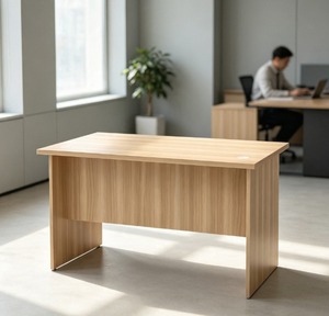 Bureau de travail rectangulaire moderne en bois, autoportant, réglable, durable, facile à assembler, design minimaliste, mobilier de bureau à domicile - Product Image 1