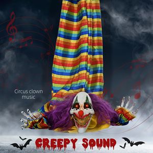Clown Animatronico Sospeso per Halloween, Decorazione Attivata dal Suono - Product Image 4