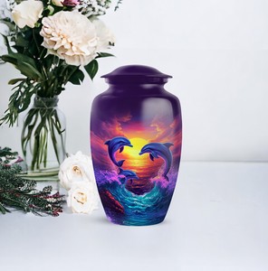 โกศดินเผาแบบยุโรปและอเมริกัน ขนาด 10 นิ้ว ยี่ห้อ Dolphin เป็นมิตรกับสิ่งแวดล้อม ปรับแต่งได้ สำหรับบรรจุอัฐิของผู้ใหญ่ คุณพ่อ สำหรับพิธีฌาปนกิจ - Product Image 2