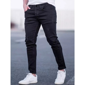 2023 High Street Breathable Slim Modern <b>Jeans</b> for Men Custom Colors High Quality Dark Denim Pants Mid Wholesale Cheap Price - Product Image 3