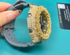 Kit de modification de boîtier de montre en acier inoxydable personnalisé, style octogonal, haute brillance, luxe, pour montre de mode Hip Hop, cadre de mise à niveau Colle - Product Image 3