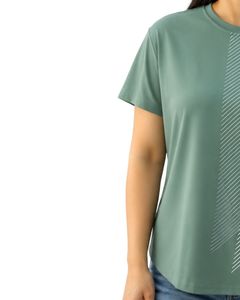 Manufacturer Customized Women Sage Green Quick Dry Sports T Shirt Breathable Lightweight Gym Running Workout Athletic Tee <b>Top</b> - Product Image 4