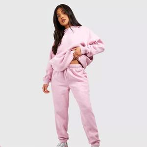 Conjunto Deportivo de Dos Piezas para Mujer, Personalizado, con Capucha, Grueso, Ecológico, Lavado Ácido, Corte Regular, para Invierno - Product Image 4