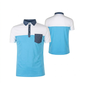 Light blue <b>white</b> Trendy knitted Men's <b>Polo</b> Shirt Custom breathable Short Sleeve Casual office wear Design <b>golf</b> <b>polo</b> apparel - Product Image 1