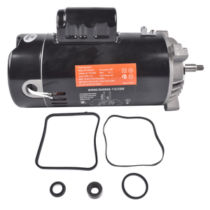 Motore per Pompa Piscina Monofase 2HP 115/230V, Telaio 56J, Protezione Termica, 18.6/9.3A 1.1SF 60Hz, Uso Esterno, UST1202, Materiale Metallico - Product Image 1