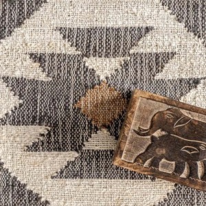 Handwoven Southwestern Solid Color Jute Area Rug Cotton Flat <b>Weave</b> Modern Extra Thick PET Friendly Non-Slip Office Floor Decor - Product Image 6