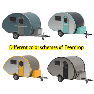 Caravane compacte en forme de larme, mini caravane de voyage remorquable avec cabine de couchage et cuisine arrière, conçue pour le camping - Product Image 2