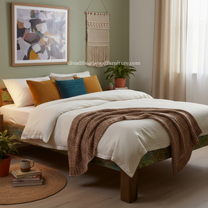 เตียงเดี่ยวไม้เรือรีไซเคิลแบบถอดประกอบได้ ไม่มีหัวเตียง สีธรรมชาติ เป็นมิตรกับสิ่งแวดล้อม เฟอร์นิเจอร์ทำมืออย่างยั่งยืนสำหรับห้องนอน - Product Image 5