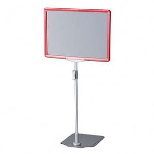 Portaetiquetas Metálico de Altura Ajustable, Marco de Plástico Rojo, Soporte de Exhibición de Letreros a Color A4, Suministros para Supermercados - Product Image 3