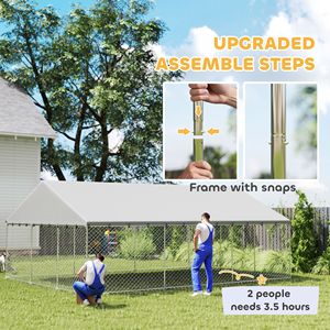 Cuccia per Cani da Esterno Resistente con Tetto Impermeabile, 2 Chiusure di Sicurezza, 20 x 15 x 8, Recinto a Rete per Giardino, Casetta per Animali Domestici - Product Image 4