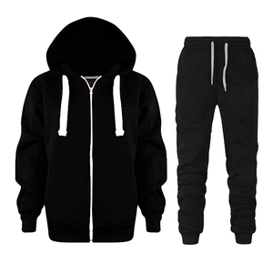 Service OEM, Ensemble de jogging streetwear uni, coupe classique, délavé à l'acide, 100% coton, séchage rapide, léger, avec capuche - Product Image 2