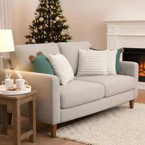 SOGA Ensemble de 5 taies d'oreiller côtelées vert sauge avec pompons et housse de coussin texturée blanche pour canapés de salon - Product Image 6