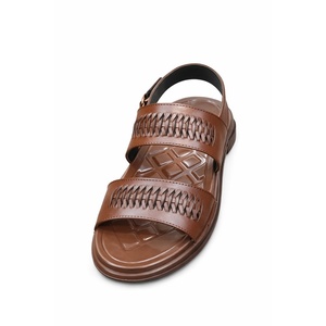 Mens Comfortable Stylish Leather Outdoor Sandals Adjustable Hook Loop Perfect For Travel Outdoor Use Wholesale OEM Logo 2026 PU - Product Image 3