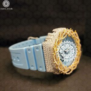 Montre de luxe Charm Jewels en acier inoxydable 42 mm, cadran analogique lumineux, bracelet en silicone unisexe, mouvement mécanique, étanche 10 bars - Product Image 2