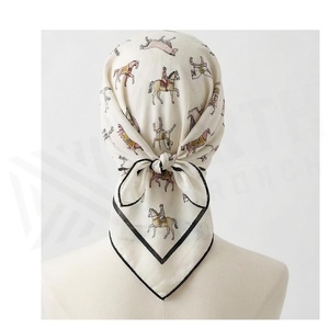 Women's <b>Square</b> <b>Silk</b> <b>Scarf</b> Horse Print Elegant Multi-Functional Fashion Accessory All Seasons - Product Image 2