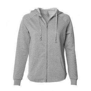 Sudadera con capucha de forro polar 100% algodón para mujer, con cremallera completa, bordado de logotipo personalizado, mangas farol, estampada, para invierno, venta al por mayor - Product Image 6