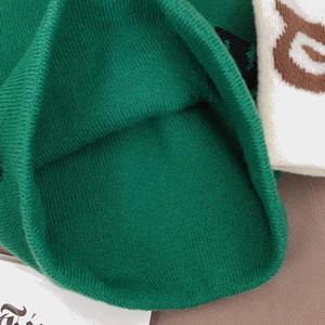 Gorros de lana tejidos sin puño para hombre, con estampado jacquard por sublimación, logotipo personalizado, venta al por mayor, gorro de invierno tipo calavera - Product Image 4