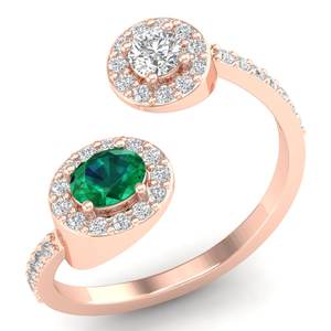 Anneaux ajustables pour femmes REYES, nouveau design, argent sterling 925, moissanite certifiée GRA avec pierre précieuse émeraude, bijoux de luxe. - Product Image 2