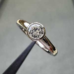 Vintage Round Diamond Solitaire <b>Ring</b> 1.01CT Lab Grown 10K Solid Gold Vintage Bezel Setting Anniversary Celebrate Gift For Her - Product Image 2